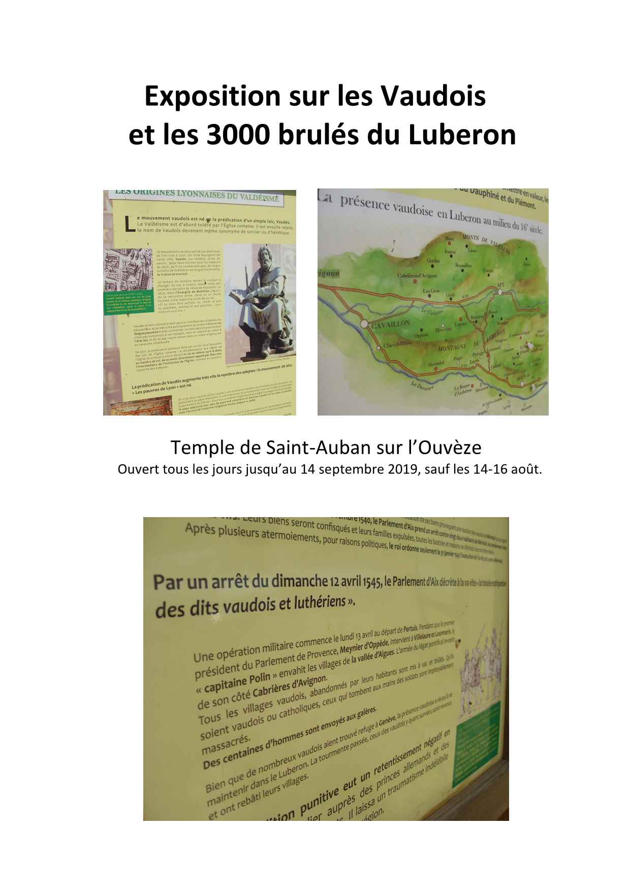 Exposition sur les Vaudois