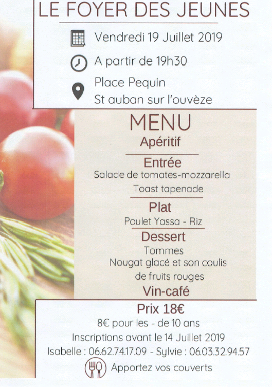 Repas du 19 juillet